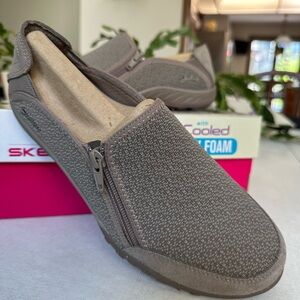 Skechers Taupe Relaxed Fit Slip-Ons